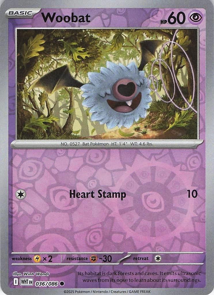 White Flare Woobat [Reverse] Pokémon card